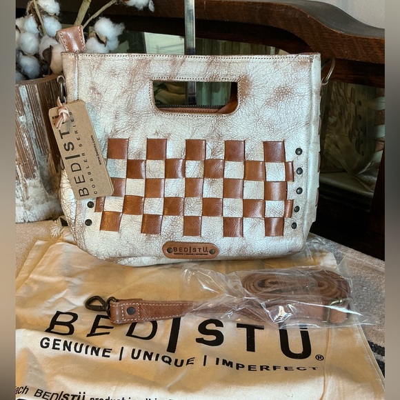 NWT Bed Stu Leather Keiki Crossbody Bag Handbag Nectar Lux Tan Rustic MSRP $235 - Picture 4 of 13